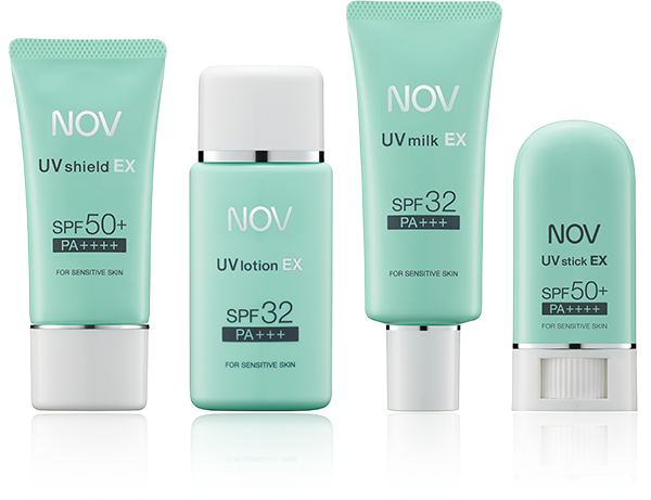 ノブ 4点セット 化粧水、保湿美容液、保湿乳液、日焼け止めスティック