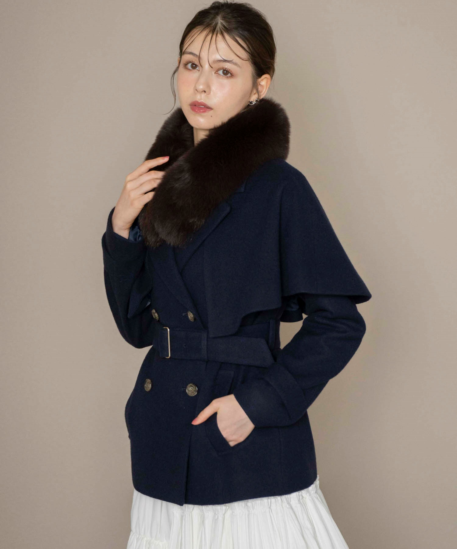 ケープ2WAYミディウールコート | コート | NOELA OFFICIAL WEB STORE