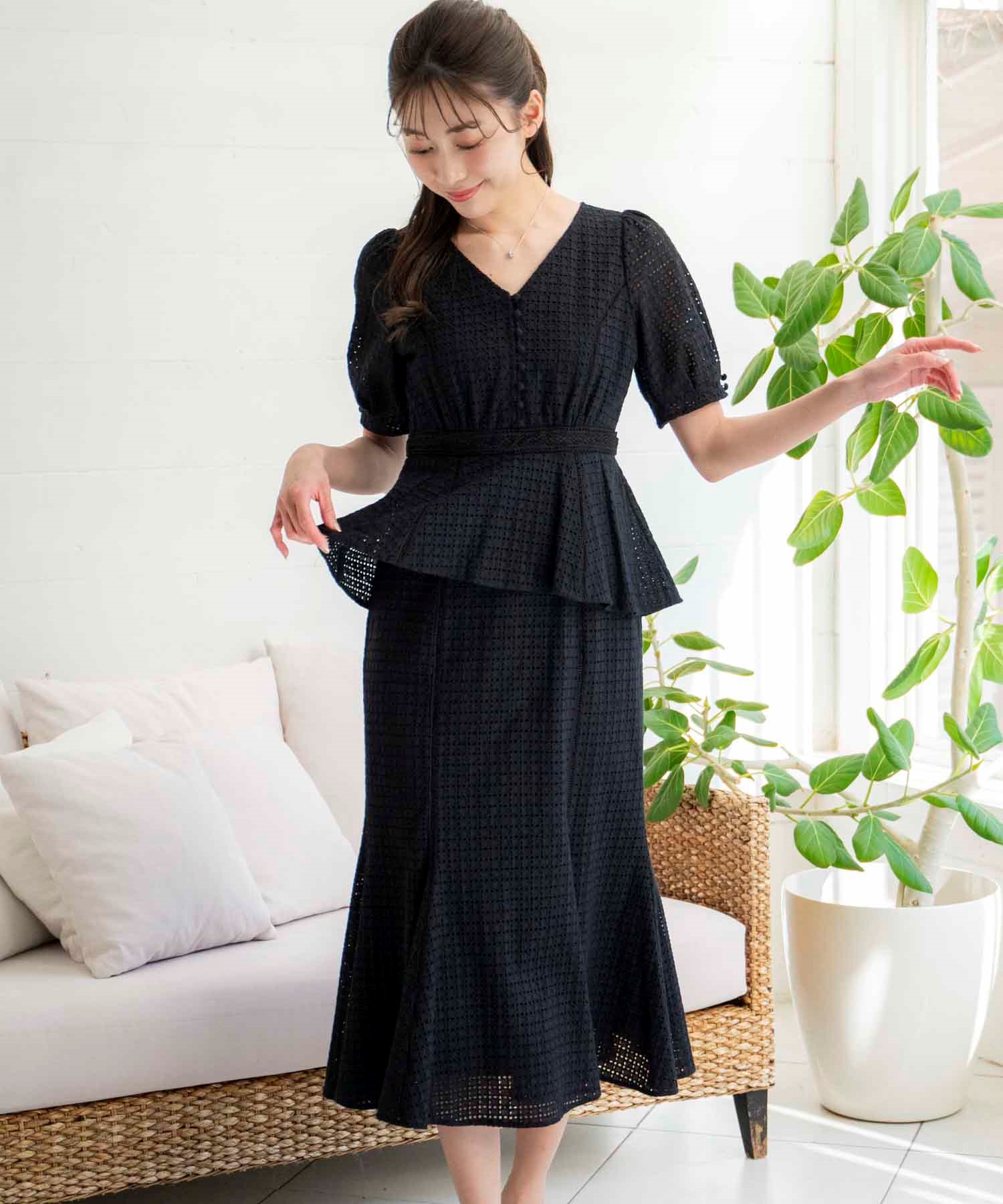 レースペプラムワンピ | ロングワンピース | NOELA OFFICIAL WEB STORE