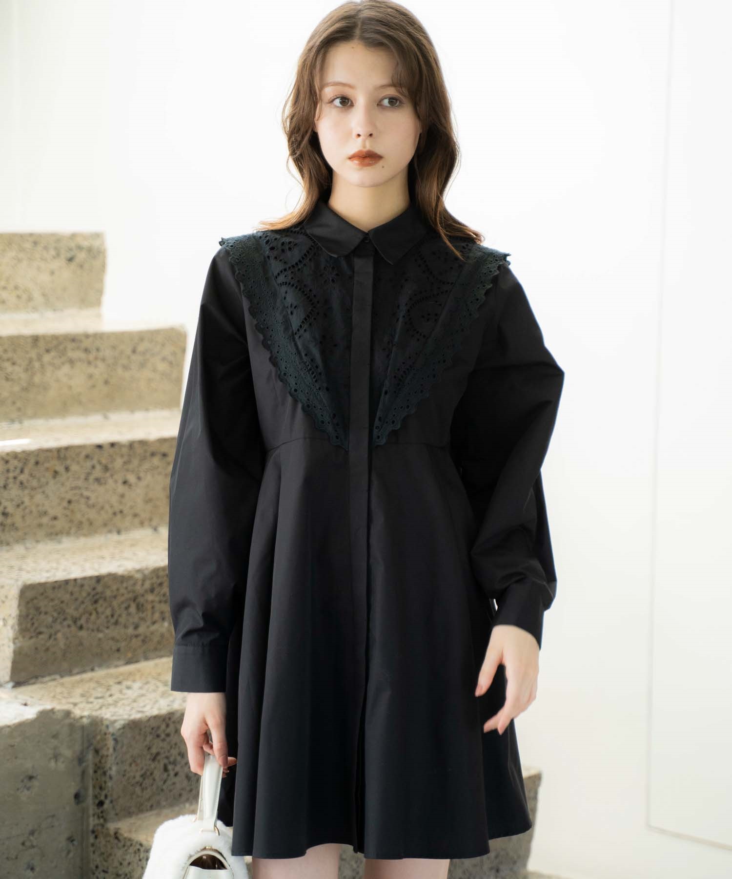 エンブロイダリーミニシャツワンピース | ミニワンピース | NOELA