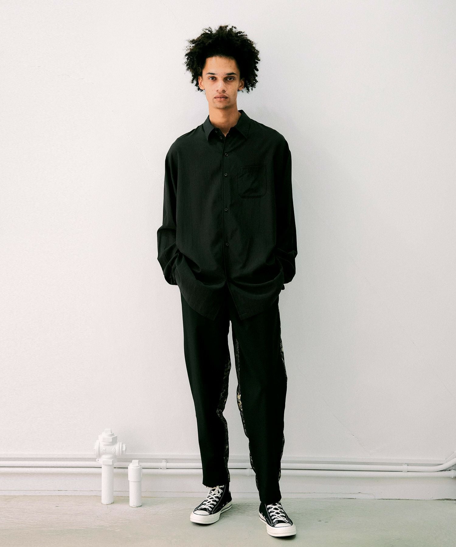 無地×ドラゴンジャガード織パンツ*ブラック*＜NMA3-MP87＞ | NOISE