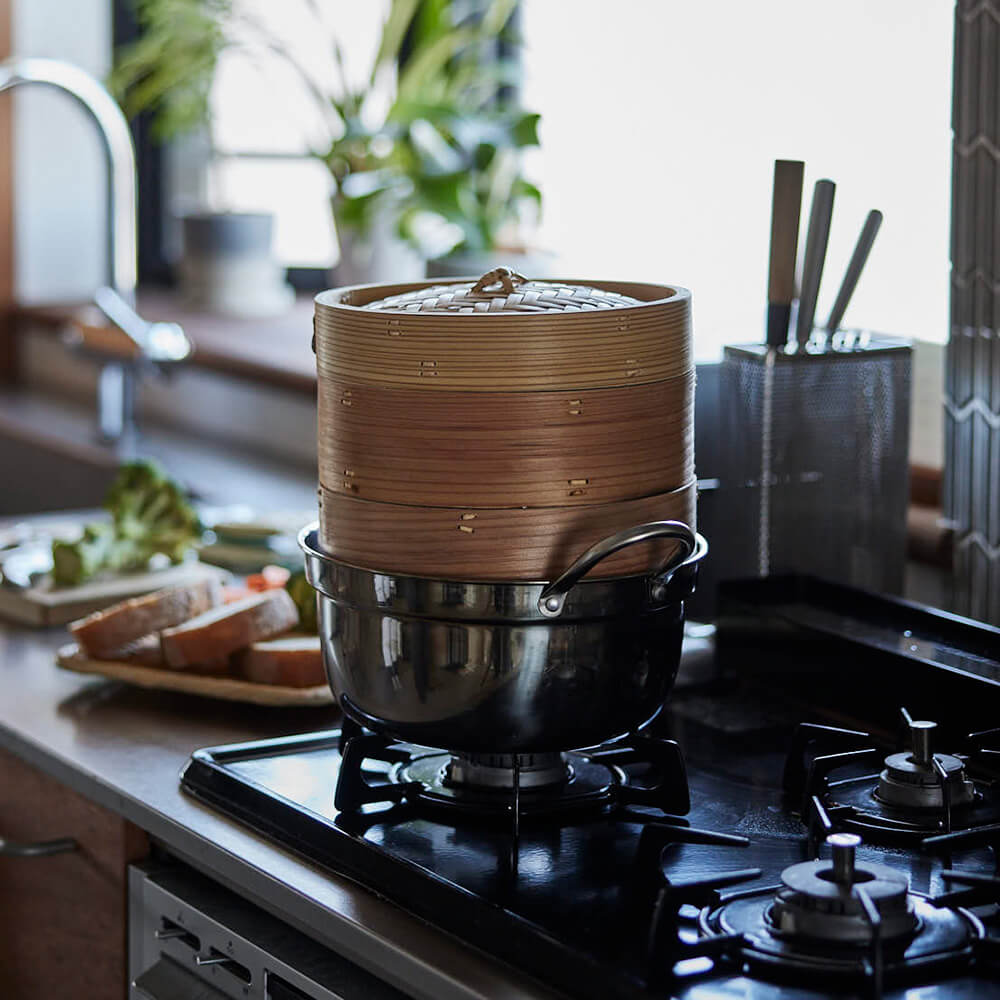 ステンレス鍋セット 15cm 杉中華せいろ 2段 ｜のレン神楽坂【公式通販