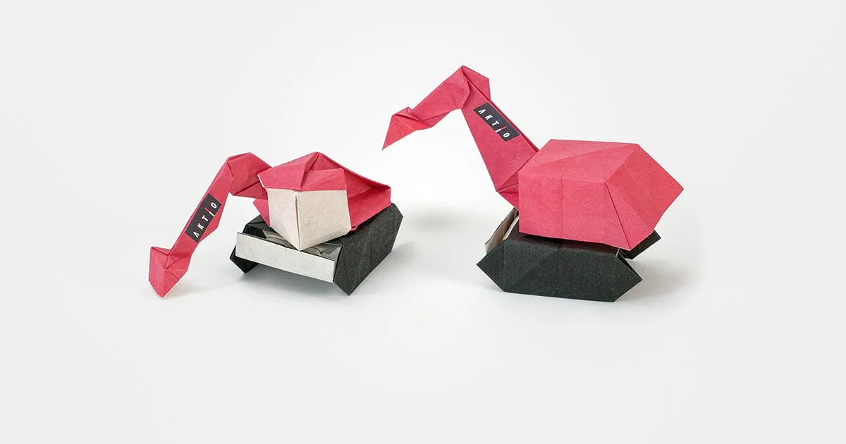 折り紙王子のバックホー（ショベルカー）折り紙｜アート｜Aktio Note