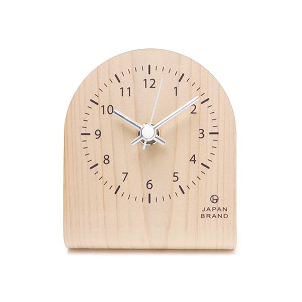 国産ヒノキから作られる卓上時計｜木製ノベルティMOKU