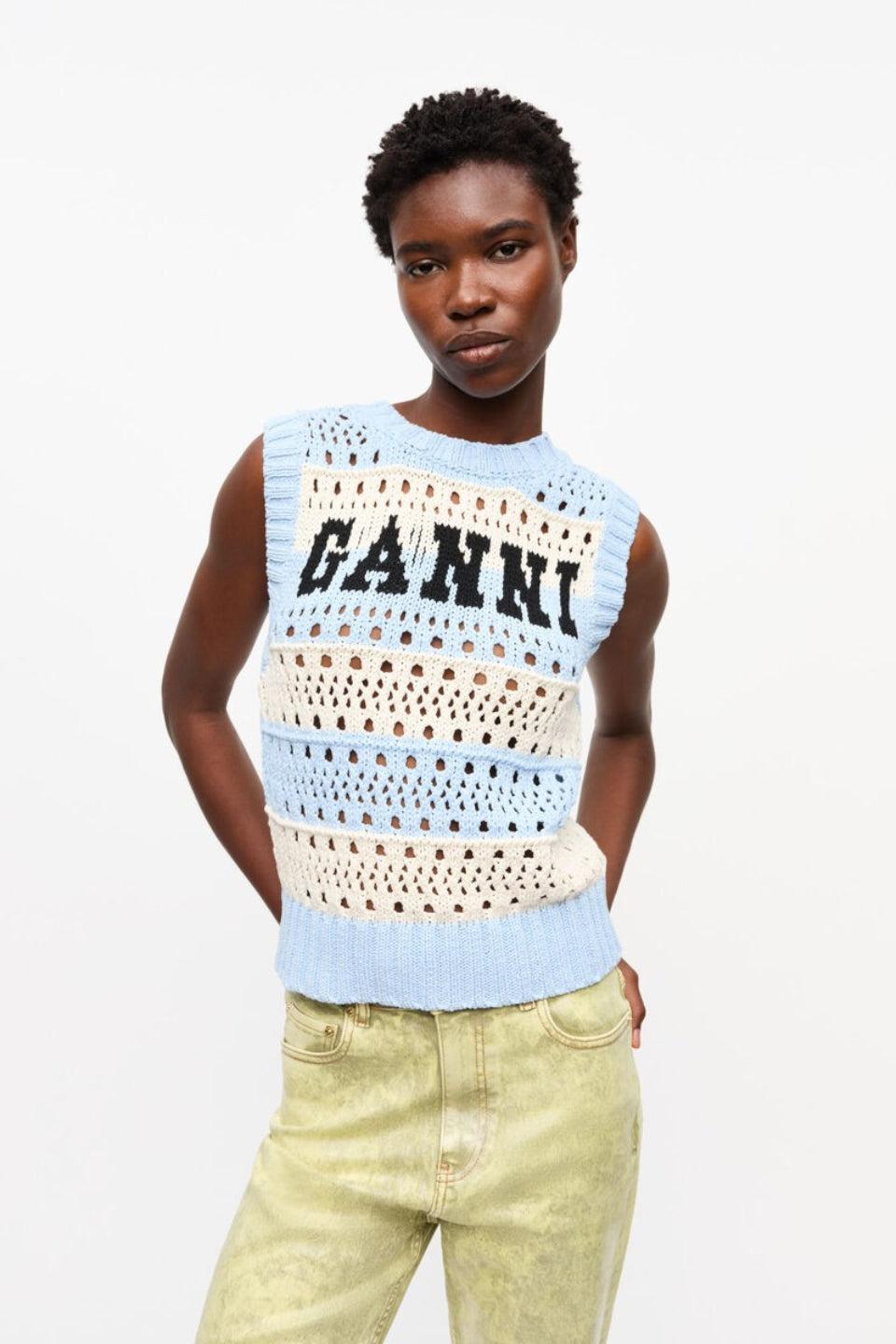 GANNI ガニー｜Cotton Mix Striped Vest コットンミックス ストライプ