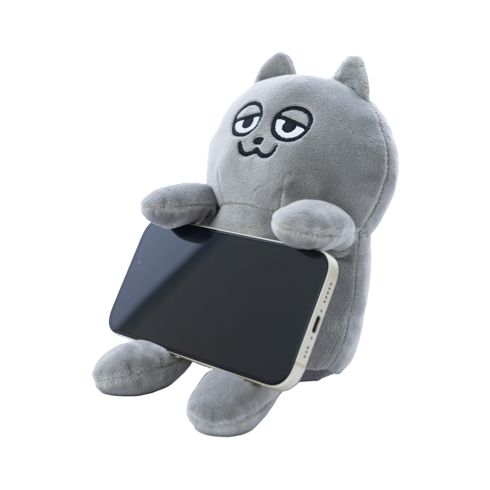 ぬいぐるみスマホスタンド（うすくろ） – ンめねこ