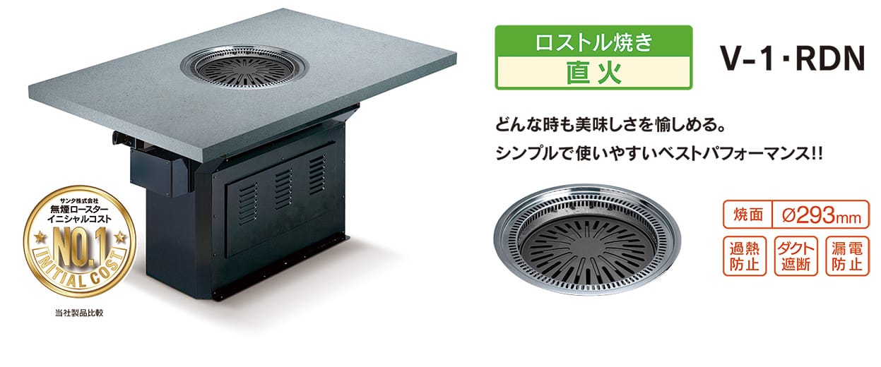 下引き無煙ロースター|製品紹介|無煙ロースター・しちりんフードの