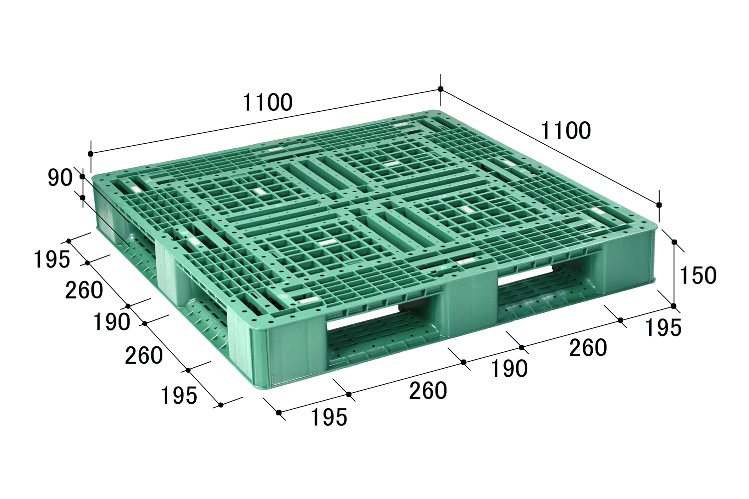 FA1111-3(PP) | プラスチックパレットの製造・販売 日本プラパレット