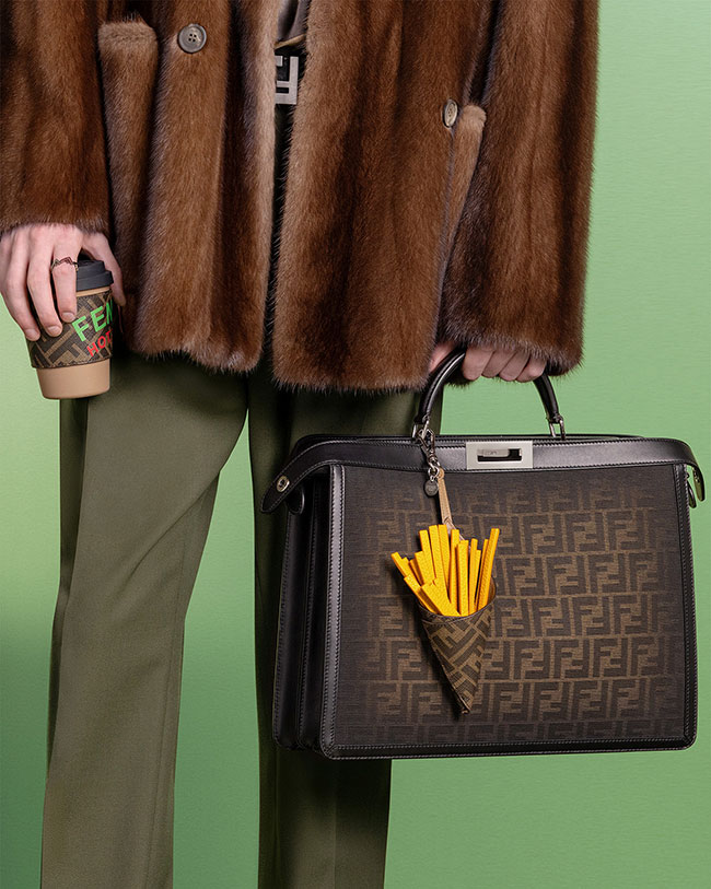 フライドポテト、おにぎり、寿司……食べ物をモチーフにした「フェンディ