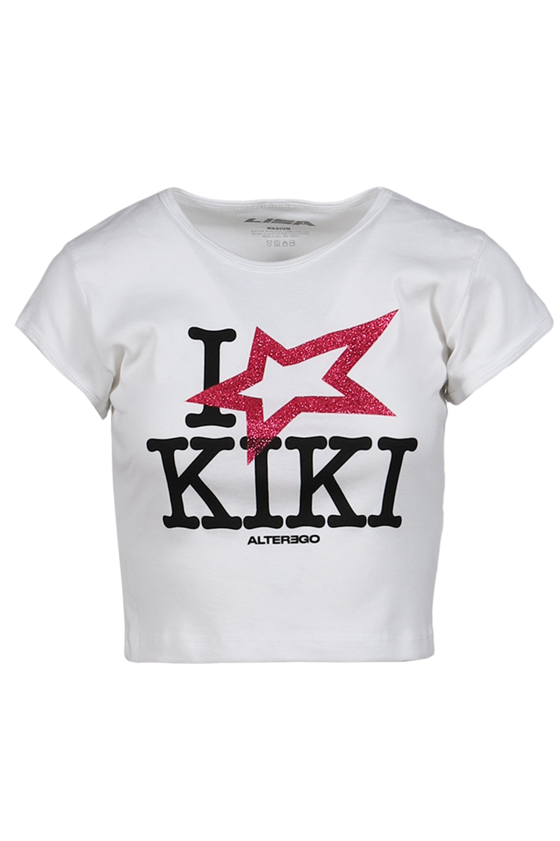LISA ALTER EGO MERCHANDISE KIKI CROP T-SHIRTS / WHT - NUBIAN