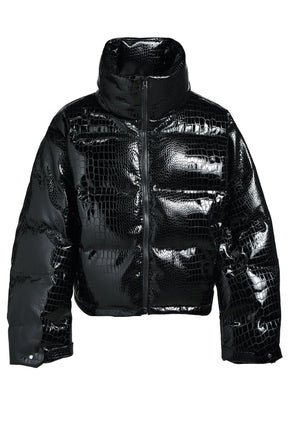 BREATH ブレス FW25FAUX LEATHER CROCODILE DOWN JACKET / BLK