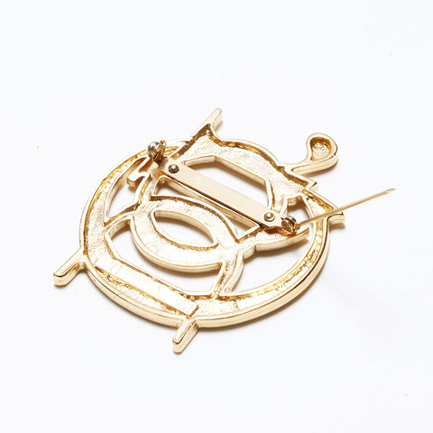 クリスチャンディオール Christian Dior ロゴ ブローチ ゴールド