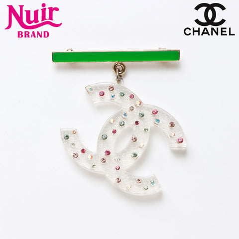 シャネル CHANEL 04A 2004 ココマーク ラインストーン クリア ブローチ