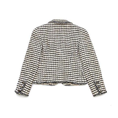 シャネル CHANEL 千鳥柄 ココボタン ツイード ジャケット ベージュx