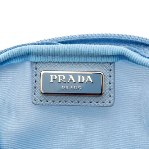 プラダ PRADA 三角ロゴ ポーチ ナイロン ポーチ ライトブルー P13844