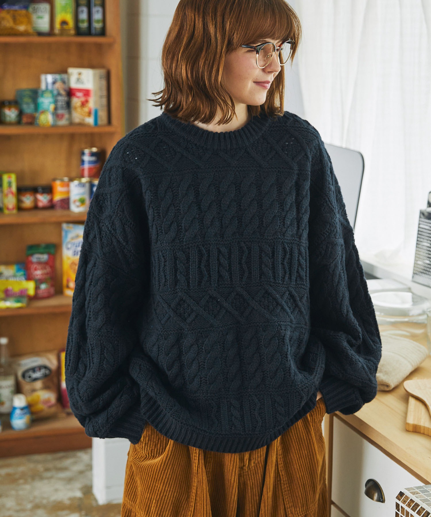 ケーブルアランニットプルオーバー MONO-MART LADY'S│MONO-MART