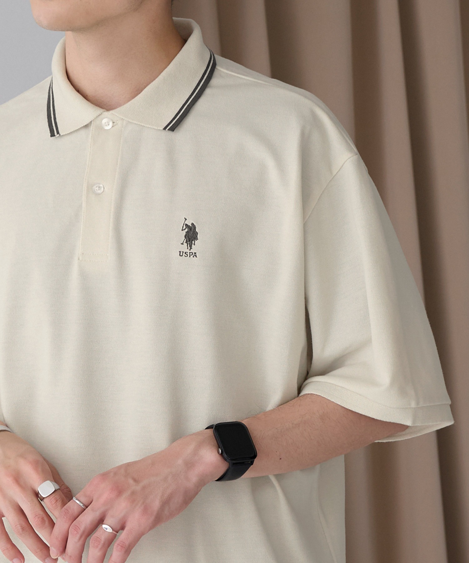 U.S. POLO ASSN 別注 ワンポイント刺繍 鹿の子ルーズポロシャツ MONO