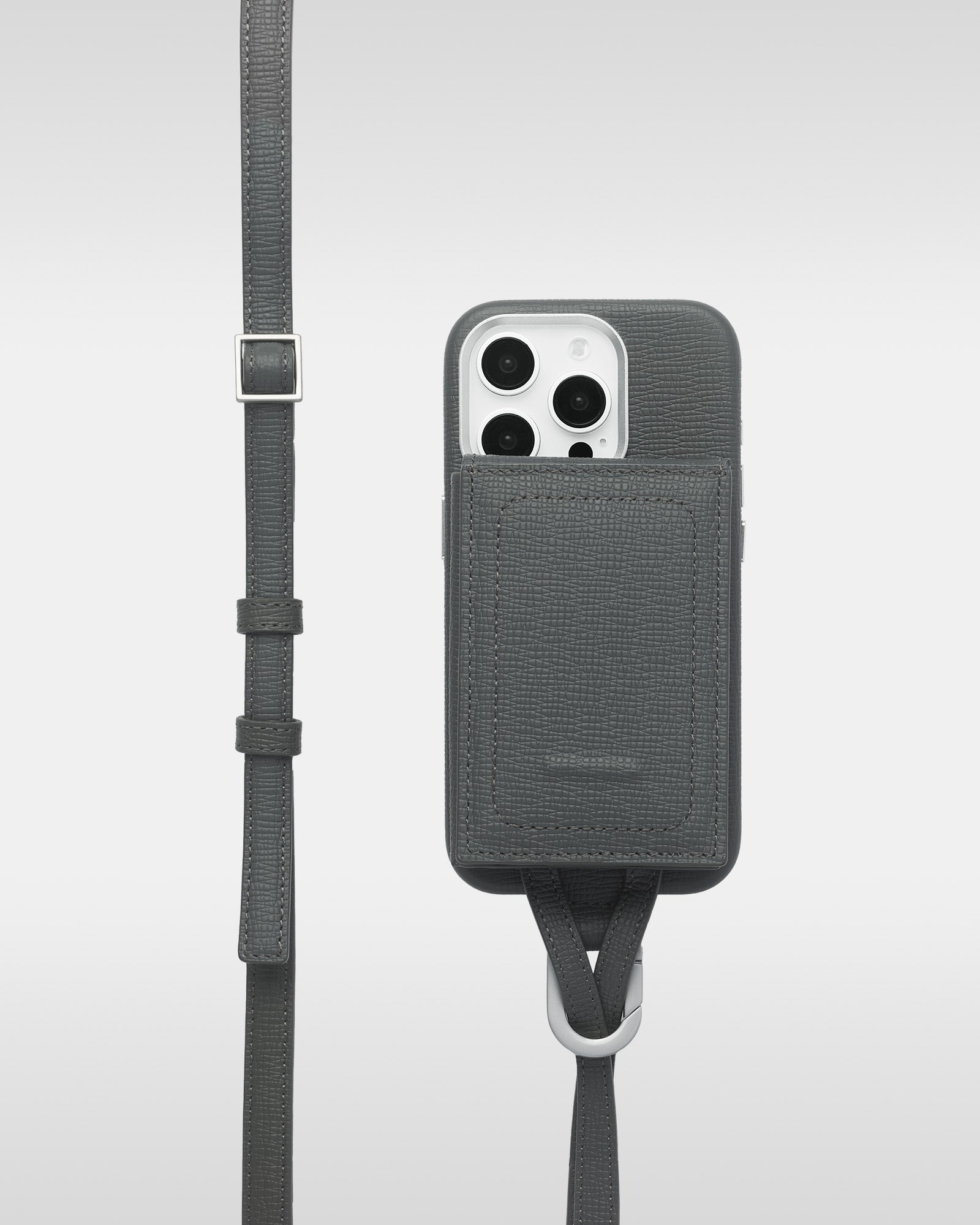 レザー製 iPhoneケース セット / 長さ調節可能 ストラップ付