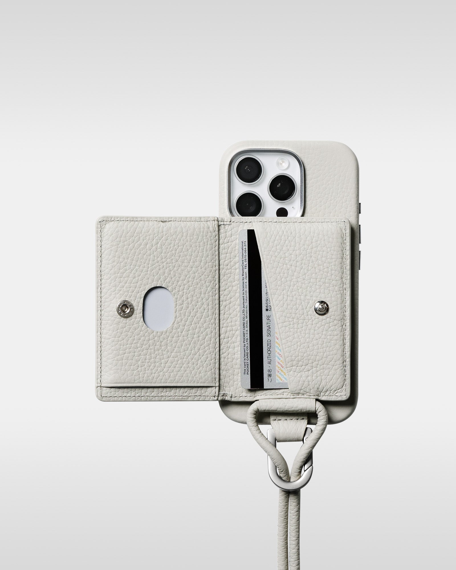 レザー製 iPhoneケース セット / ストラップ付スマホケース / スマホ