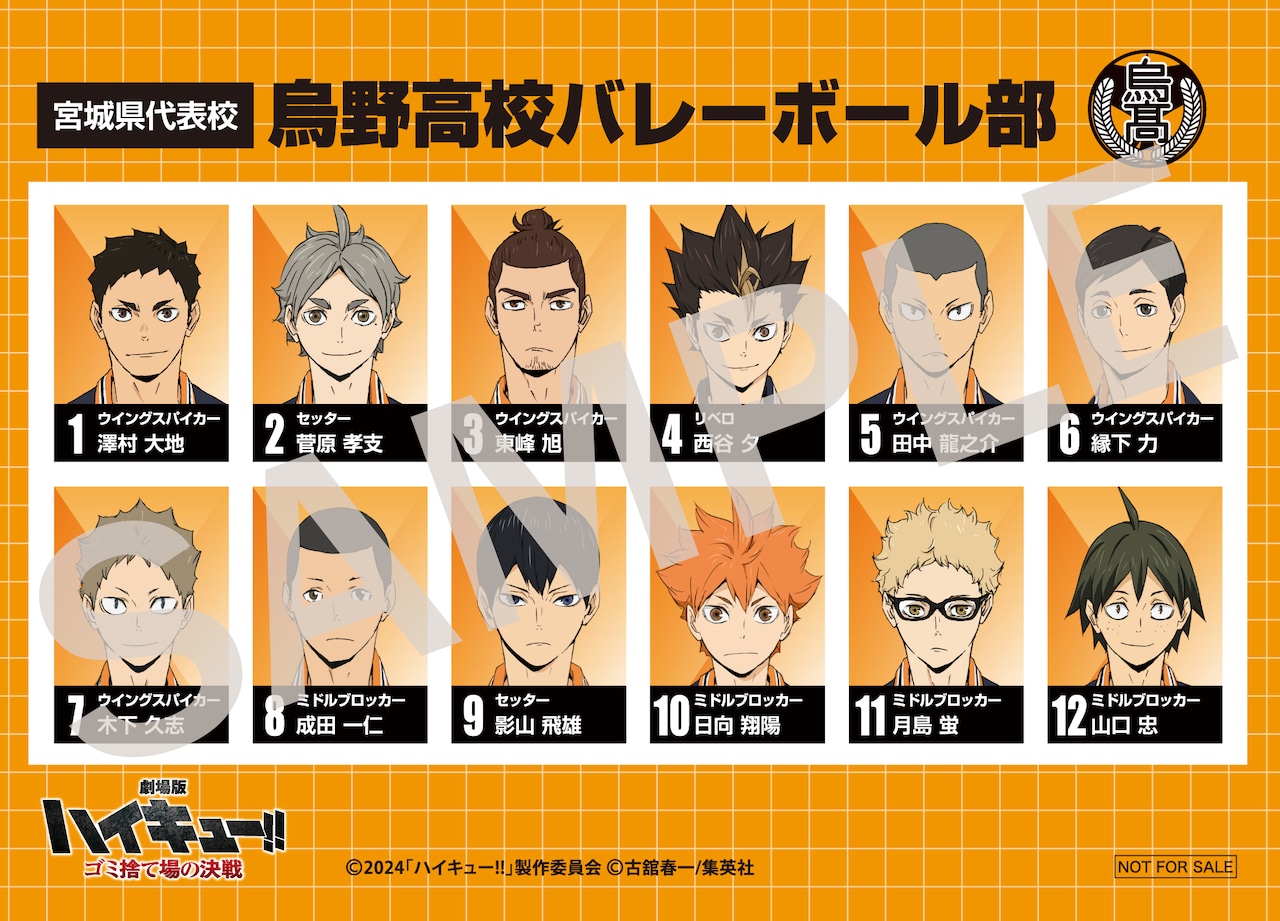 劇場版ハイキュー!!」入場者特典第6弾は、烏野＆音駒の「選手名鑑風
