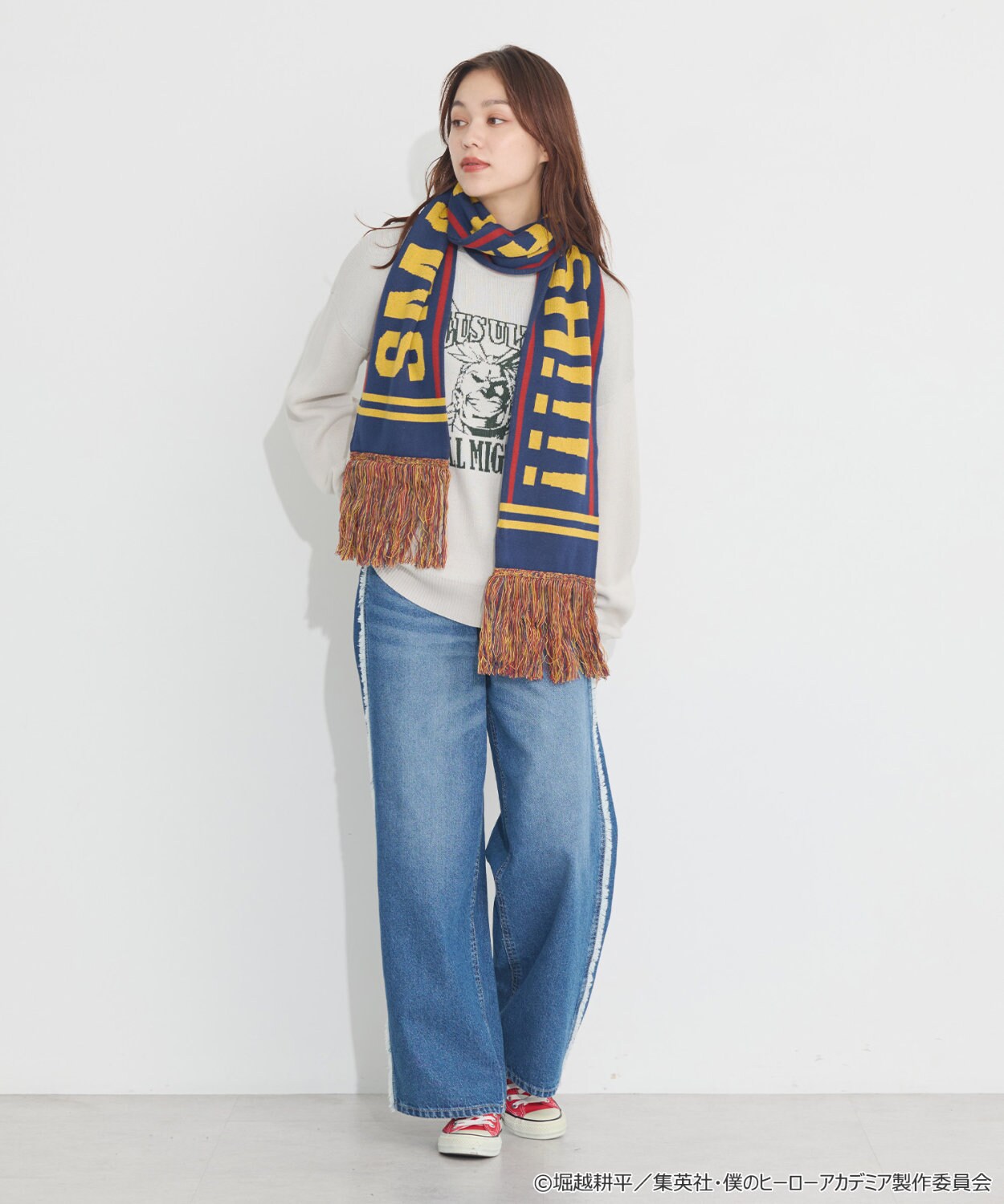 ヒロアカ」×earth music&ecologyの新作「SMAAAAASH!!!!」柄のマフラー