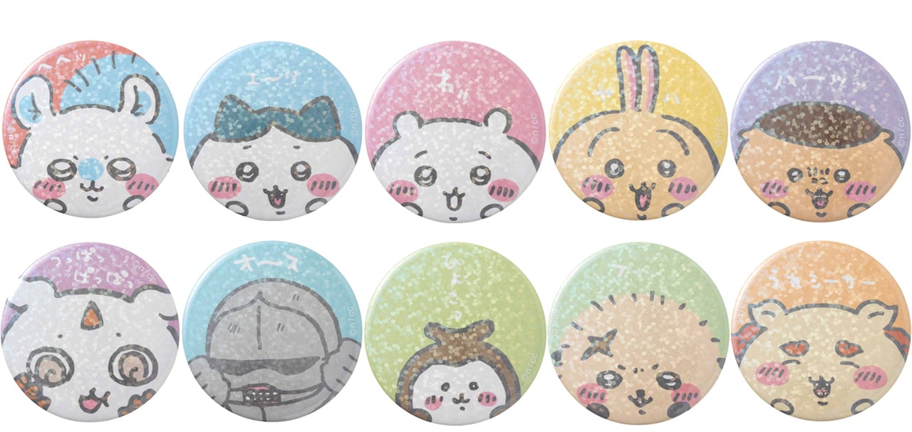 ちいかわらんど大阪梅田店の限定商品であるホログラム缶バッジ。 [画像