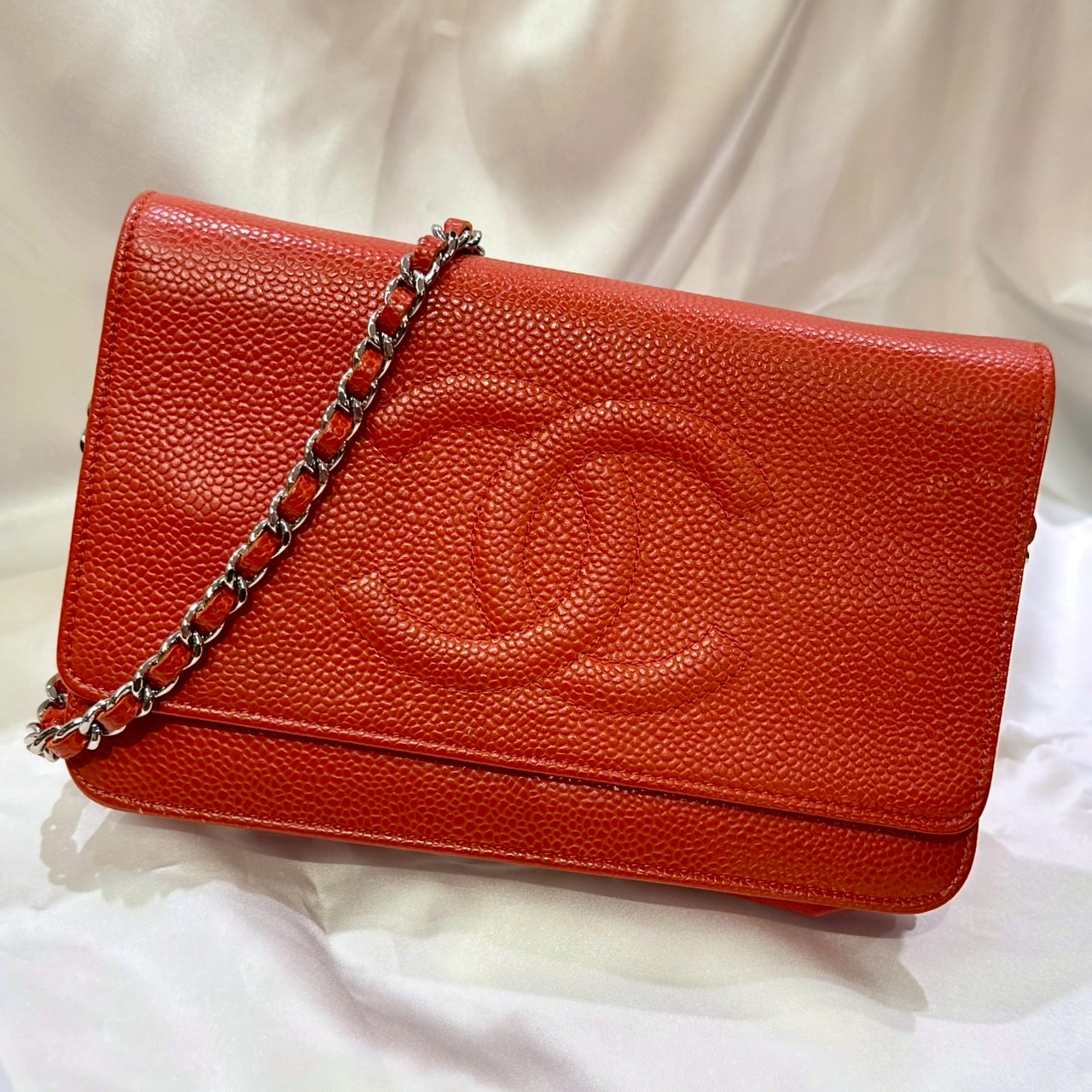 CHANEL A48654 キャビアスキン ココマーク チェーンウォレット | ODAFUKU