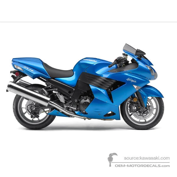 OEM Decals Kawasaki NINJA ZX14 2008 - Blue • Original Stickers
