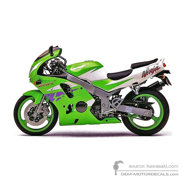 OEM Decals Kawasaki ZX6R 1996 - Green • Original Stickers