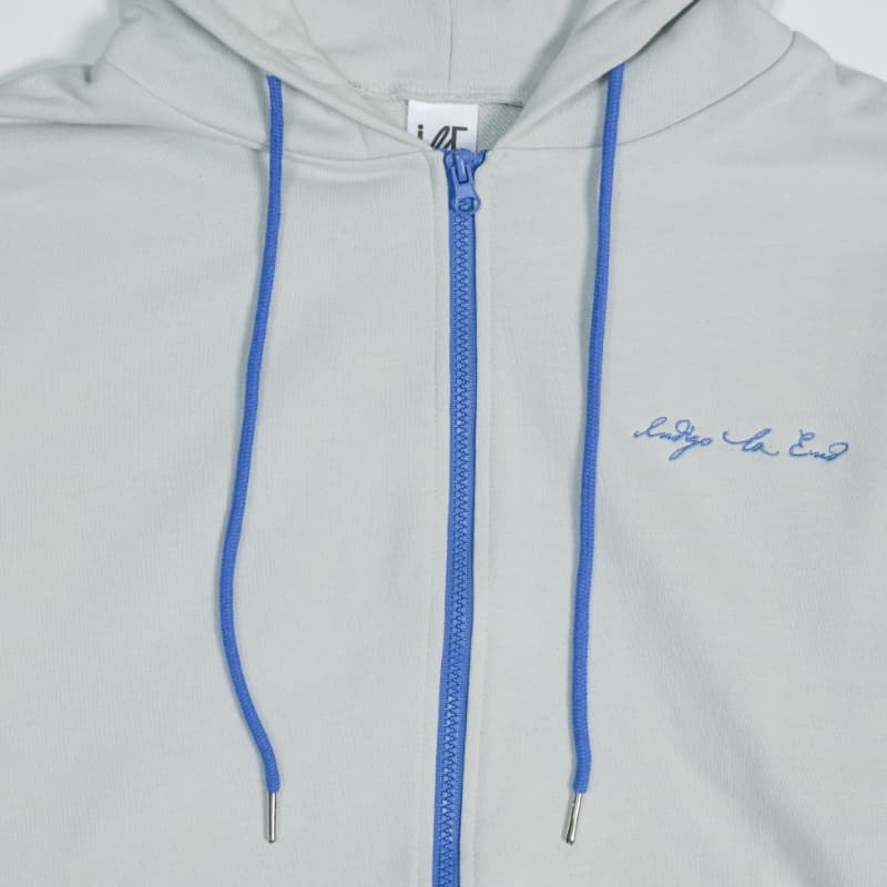 indigo la End】 ilEビックシルエット ダブルジップアップフーディー