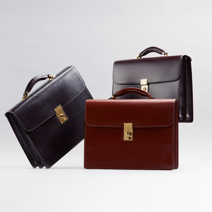 大峽製鞄｜冠式ビジネスバッグ A4／2気室(ケンブリッジ・タン)【0969-2