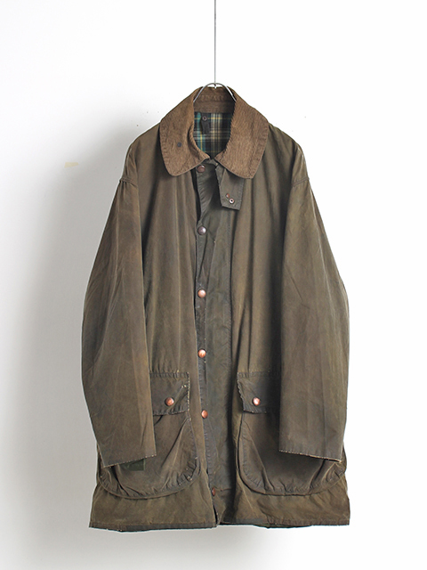 VINTAGE】82～87s 2WARRANT REPROOF Barbour『BORDER』OLIVE 