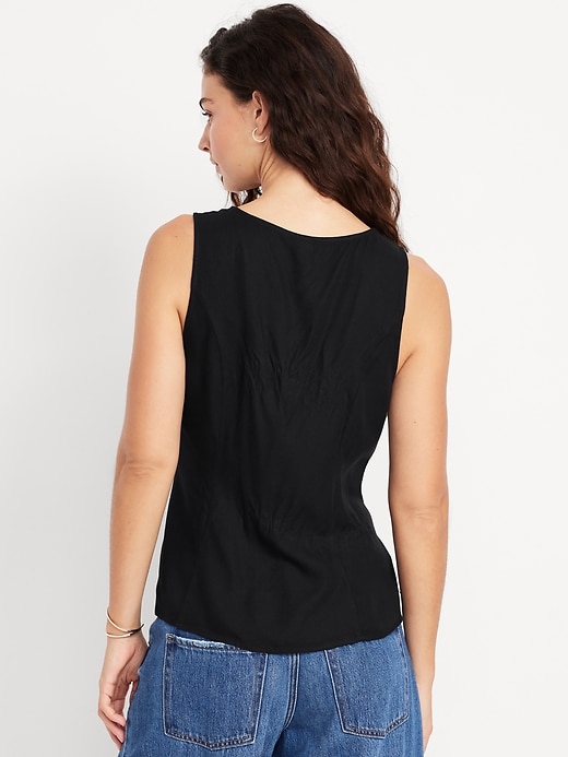 Button-Down Crepe Swing Top | Old Navy