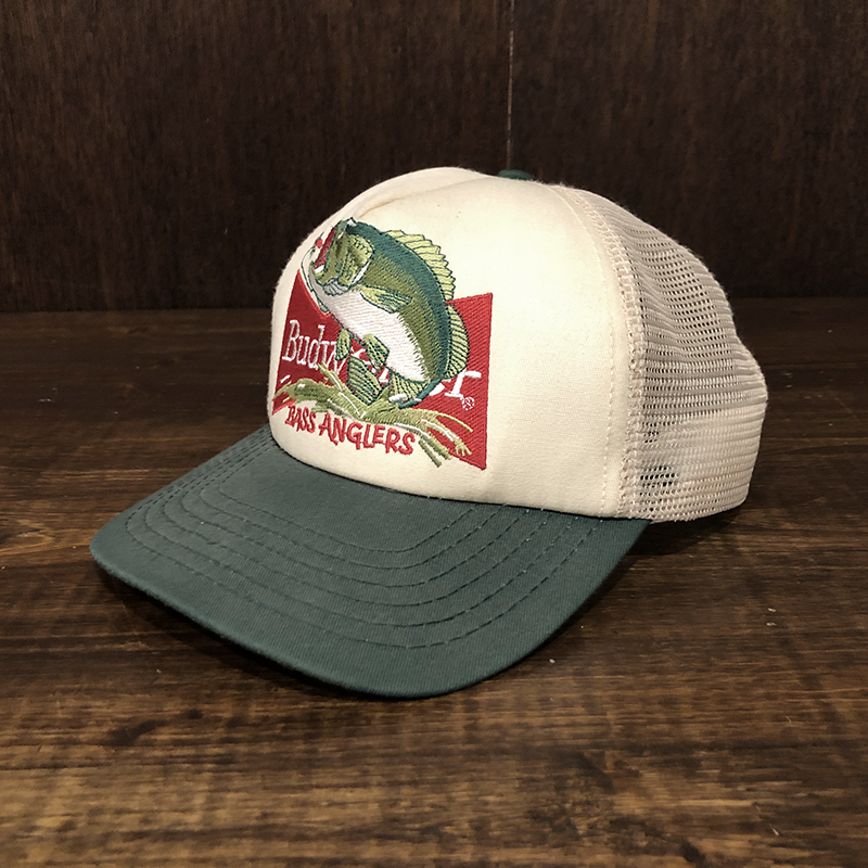 Budweiser Bass Anglers Sports Fishing Mesh Cap Jumping Bass Free