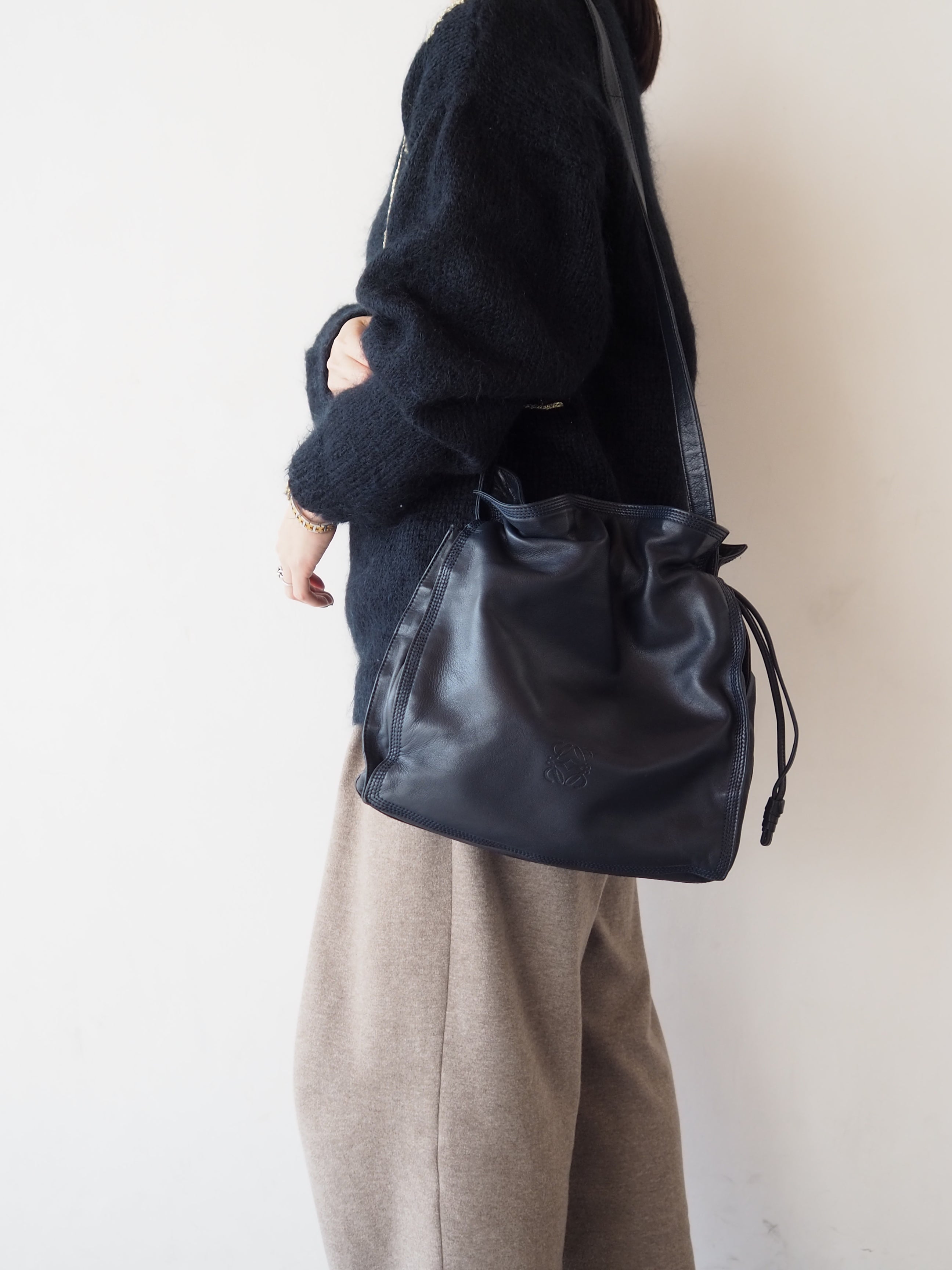 LOEWE ロエベ フラメンコ ショルダーバッグ ネイビー ノット ヴィンテージ