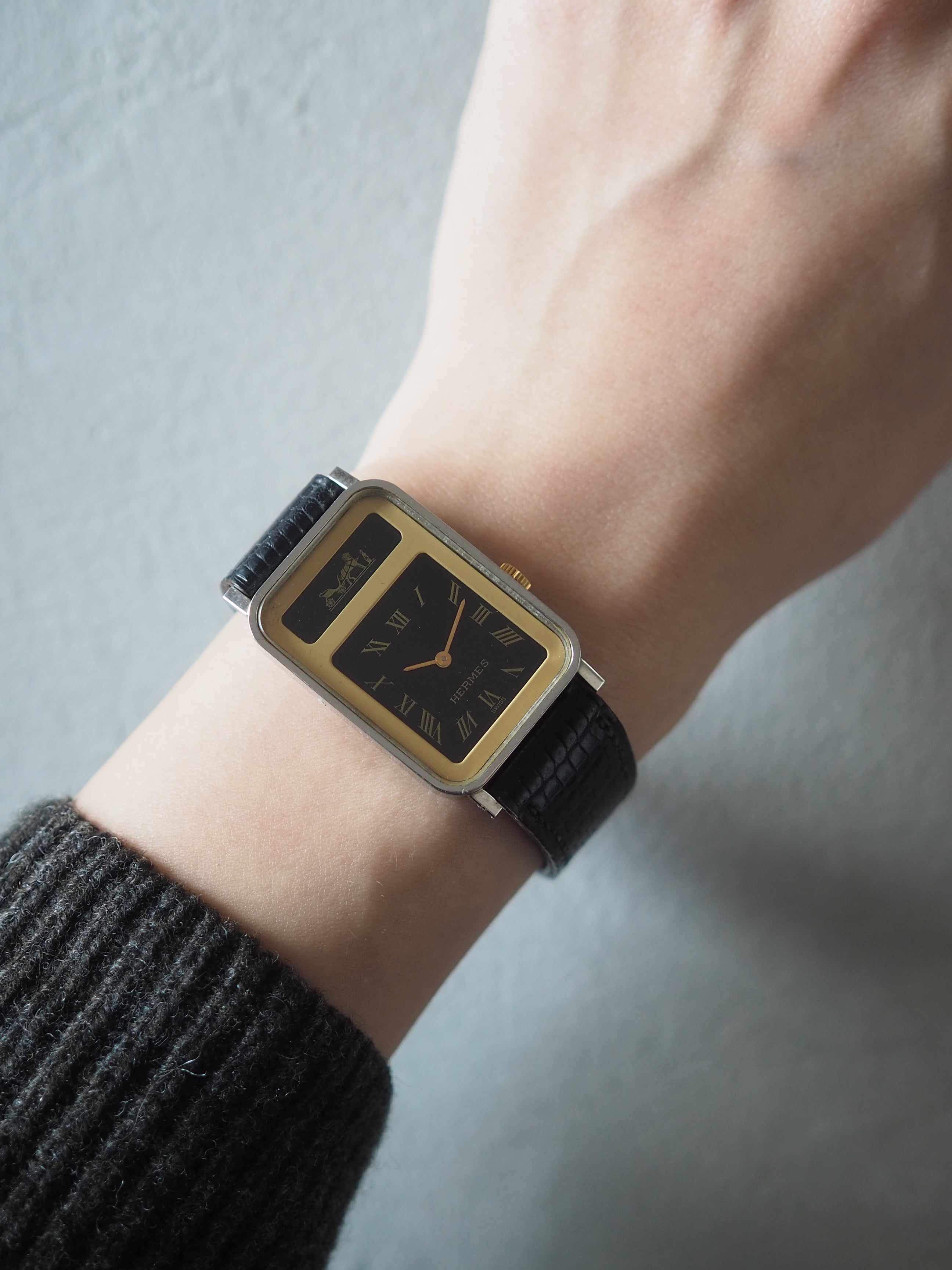 HERMES エルメス カレーシュ ウォッチ 腕時計 レア 手巻き ゴールド
