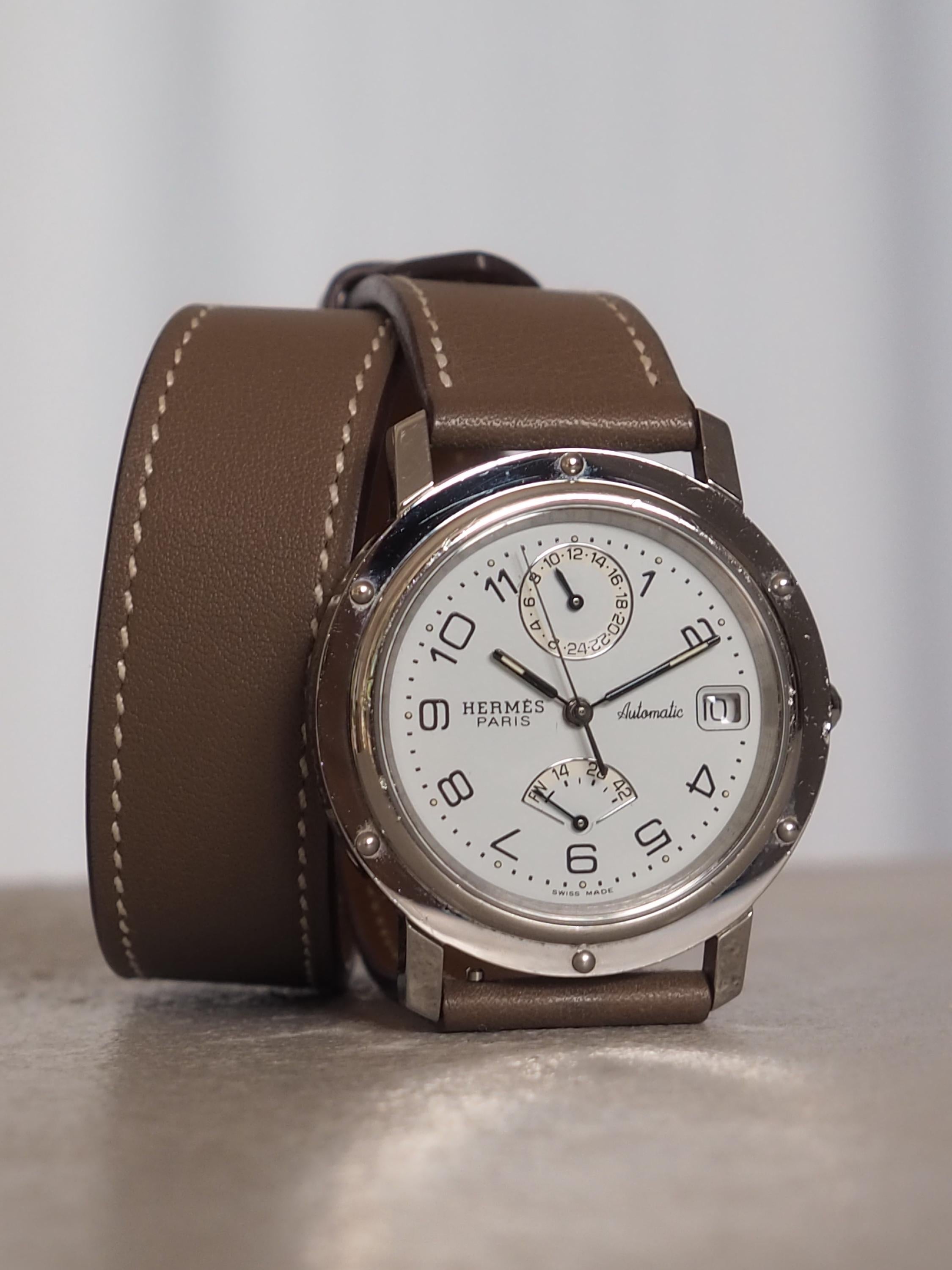 HERMES エルメス クリッパー 旧タイプ 腕時計 ステンレススチール