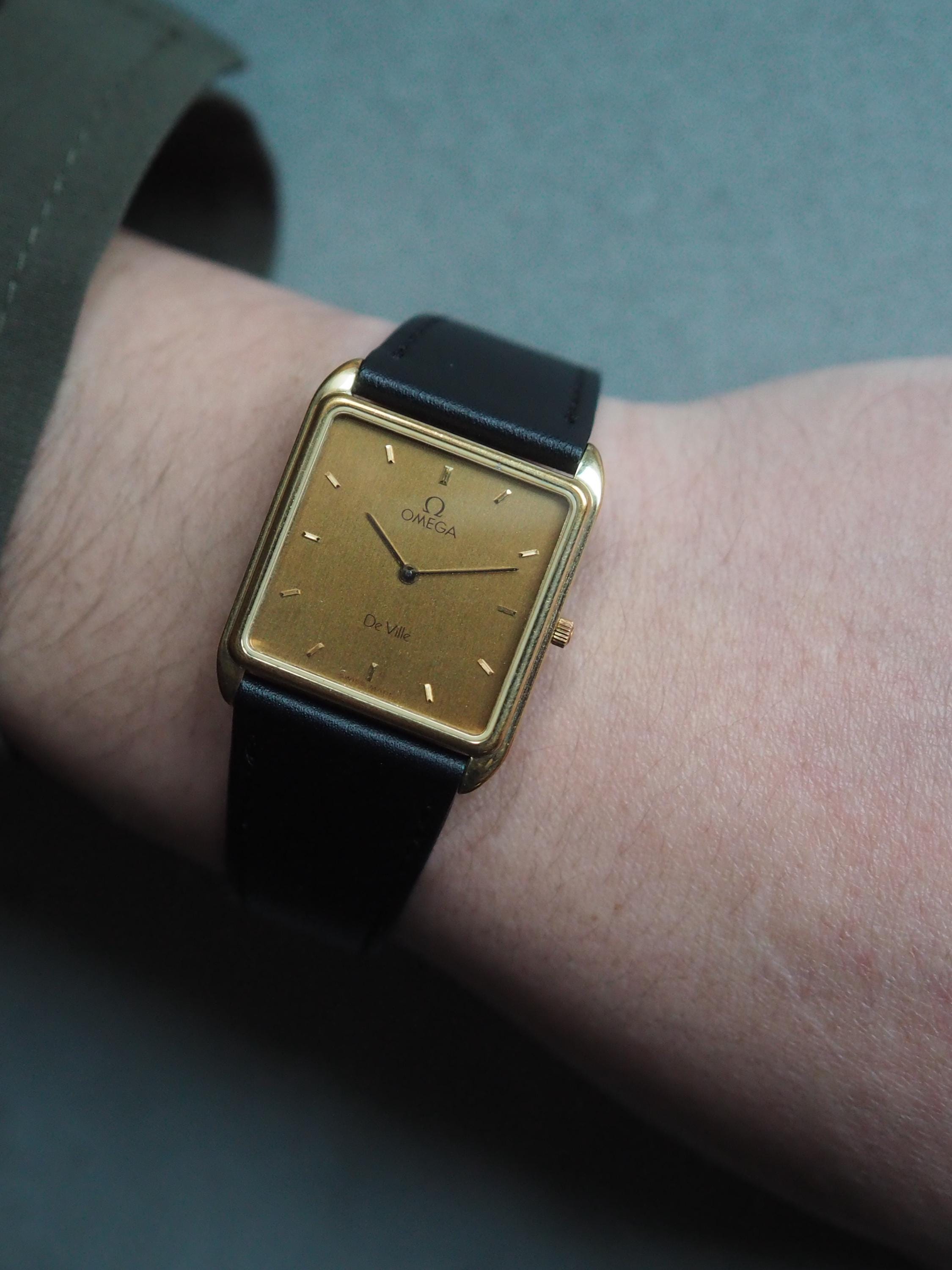 OMEGA オメガ DEVILLE デビル ゴールド スクワークル 金文字盤 レザー