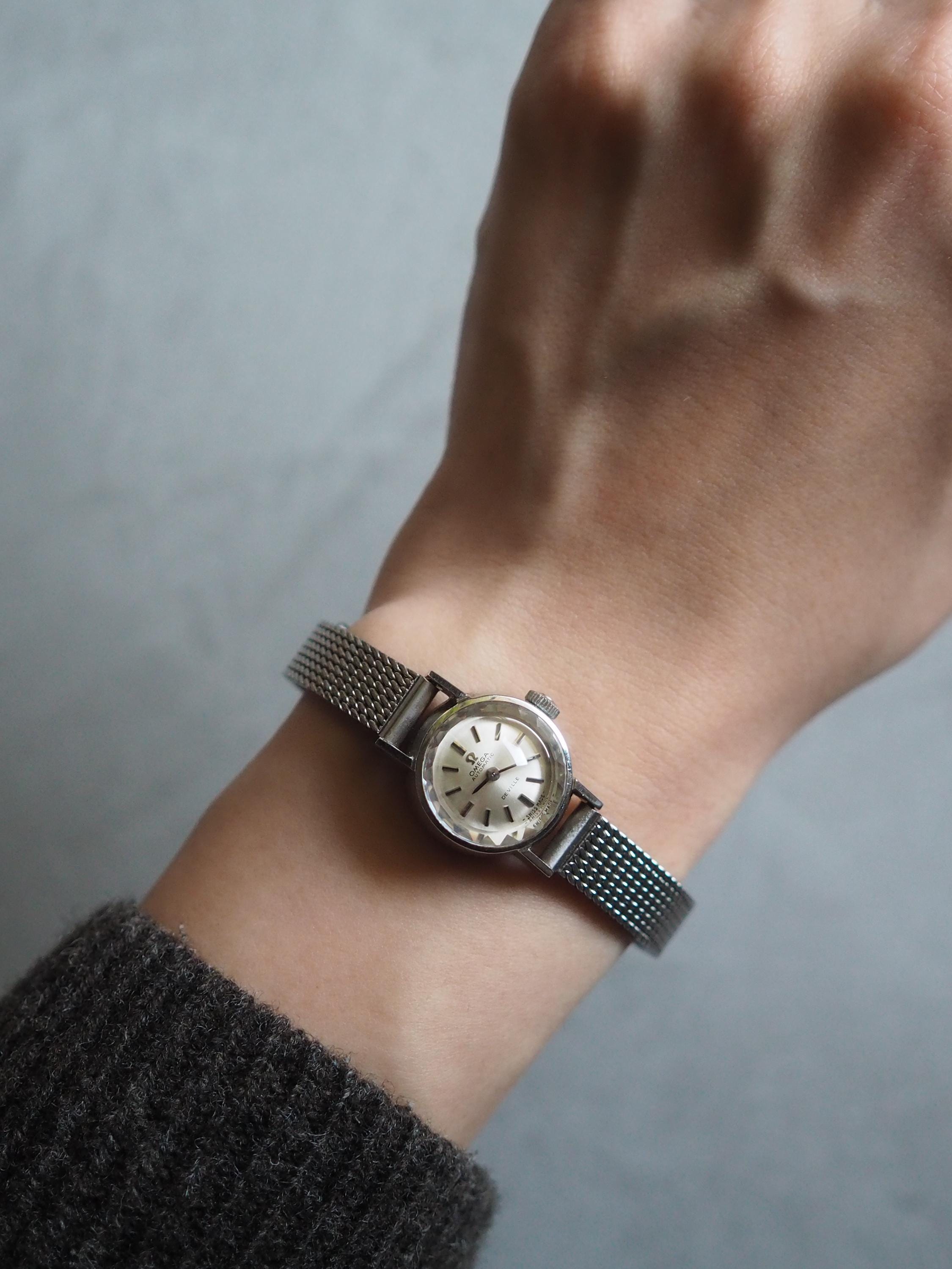 OMEGA オメガ DE VILLE デビル カットガラス ウォッチ シルバー