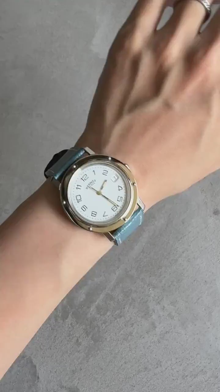 HERMES エルメス クリッパー ウォッチ レザー メンズ ユニセックス