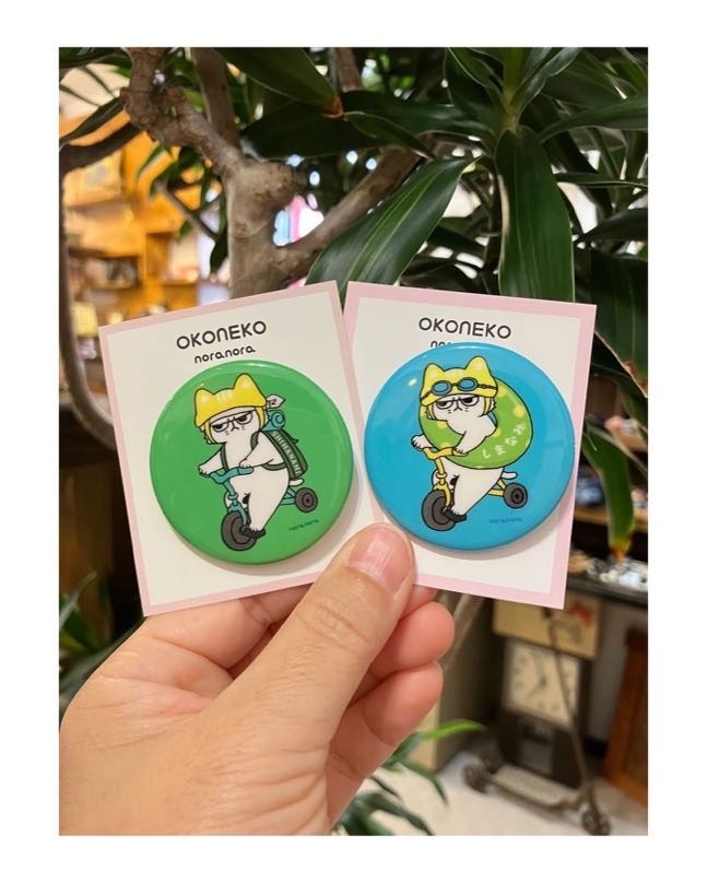 おこねこ缶バッジ！サイクリストにおすすめ｜ねこ雑貨とものづくり体験