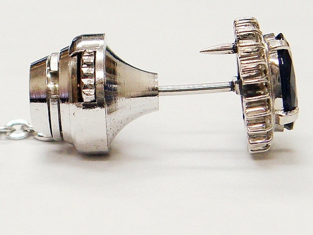 豪華!!プラチナ☆大粒天然サファイヤ&天然ダイヤモンド ピンブローチ