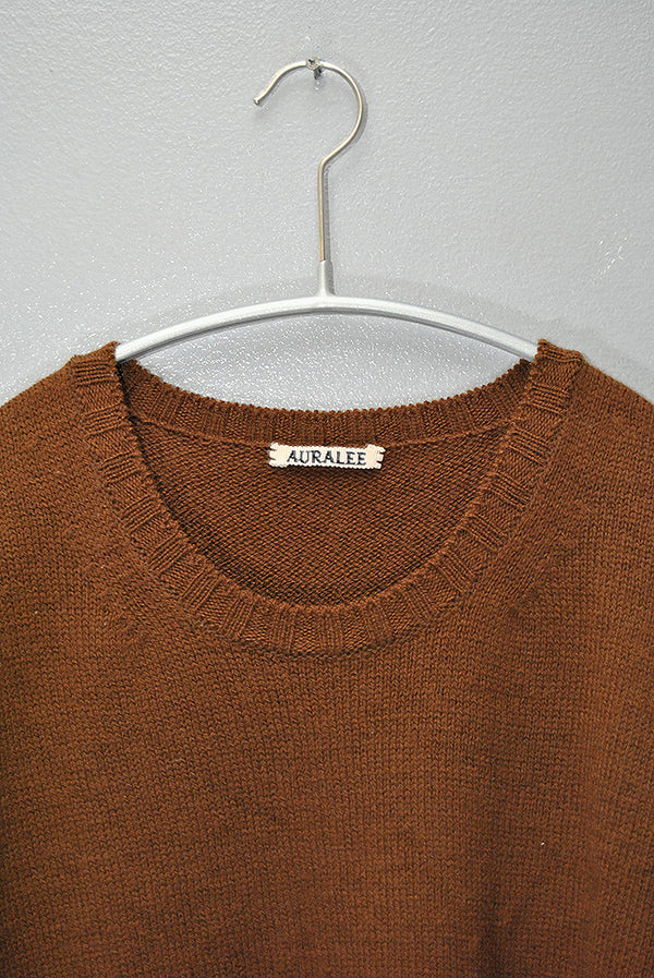 AURALEE UNEVEN WOOL CORD KNIT P/O