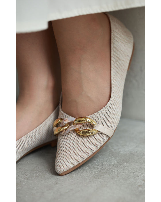 チェーンパーツデコレーションのツイード風パンプス – ONE PEACE ONLINE