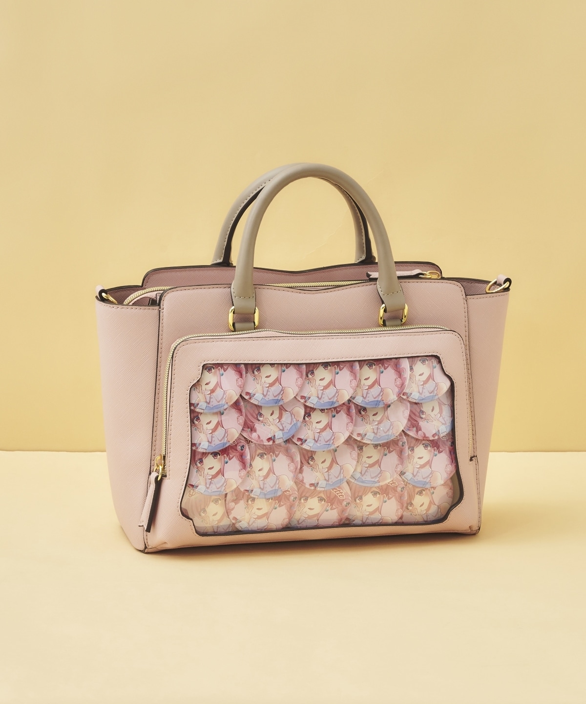 & chouette】《推し事バッグ》クリアポケット付きハートビジュートート