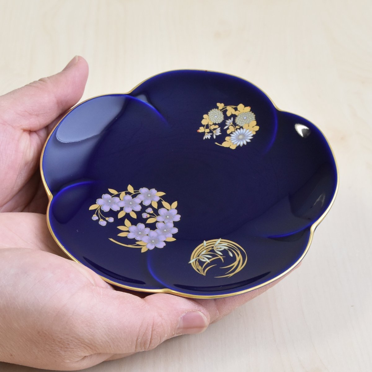 ルリ花丸紋）小皿5枚セット|有田焼の老舗-香蘭社オンラインショップ