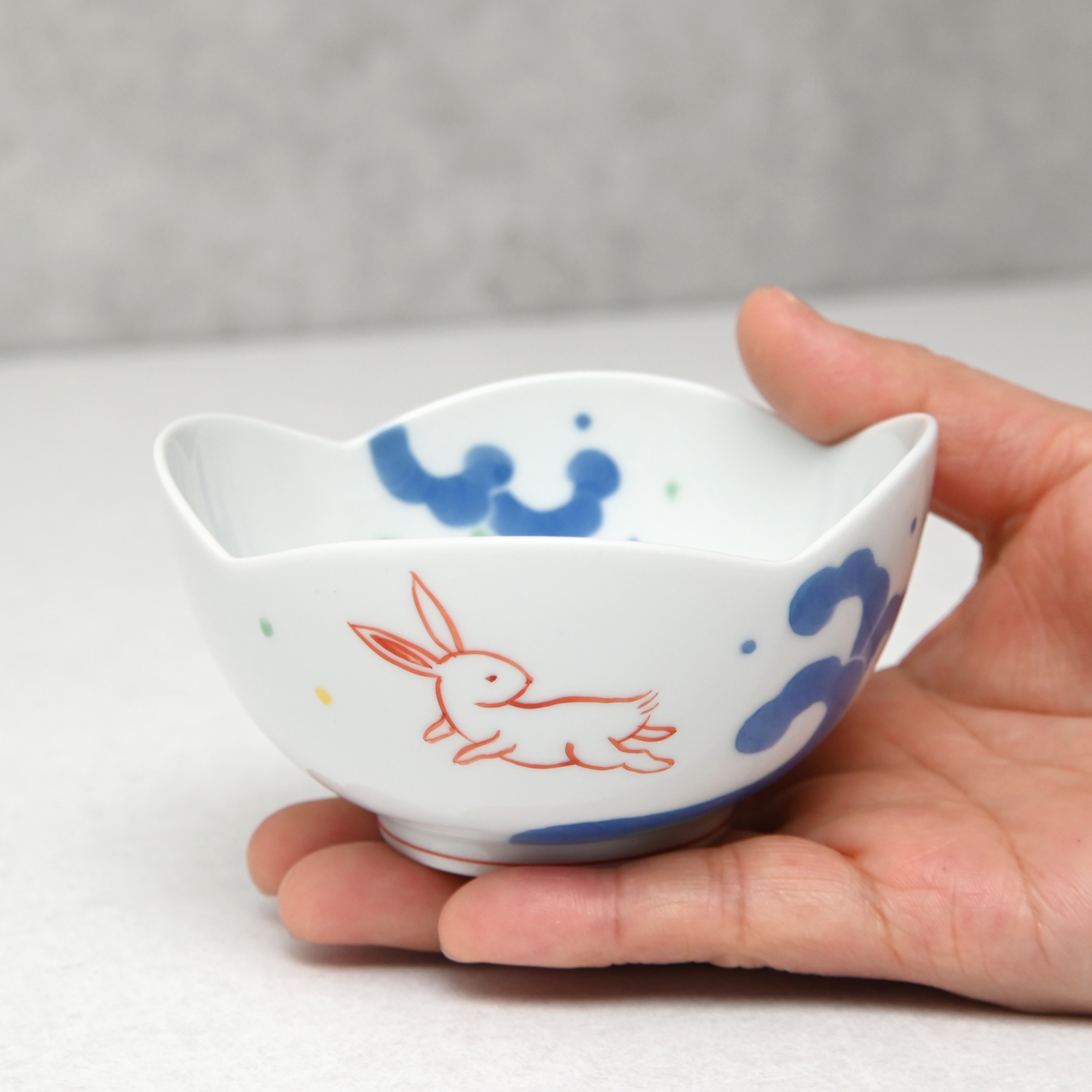 波うさぎ）福型小鉢|有田焼の老舗-香蘭社オンラインショップ