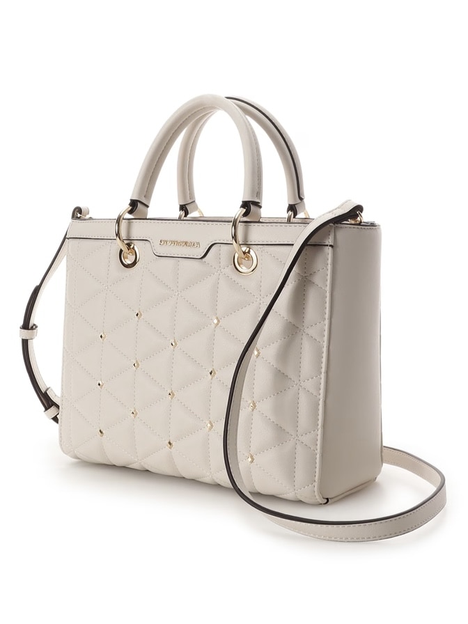 キルティングスタッズスクエアバッグ【ホワイト】(ホワイト