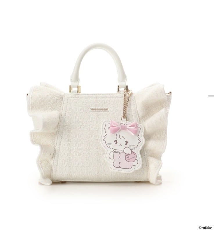 Lil ala mode×SAMANTHAVEGAコレクション ツイードフリルハンドバッグ