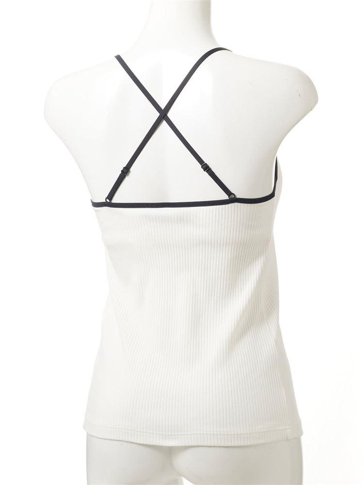 ワンポイント刺繍カップ付きキャミソール(バッククロス): 下着